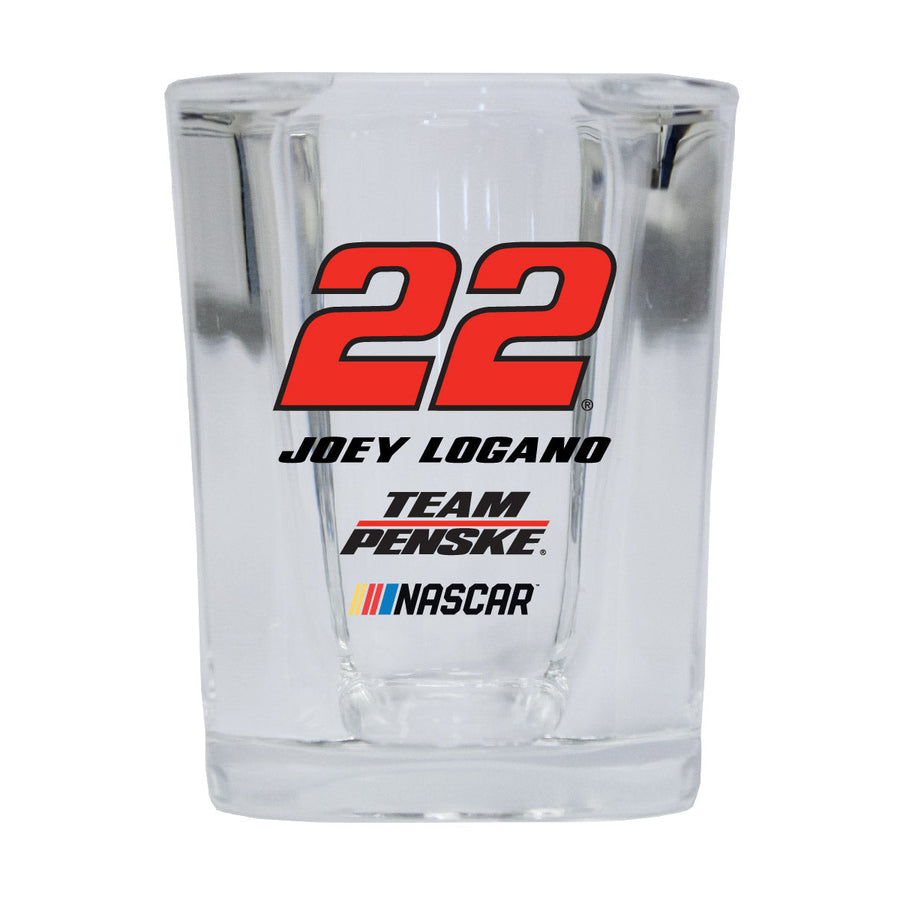 R and R Imports Officially Licensed NASCAR Joey Logano 22 Shot Glass Square for 2020 Image 1