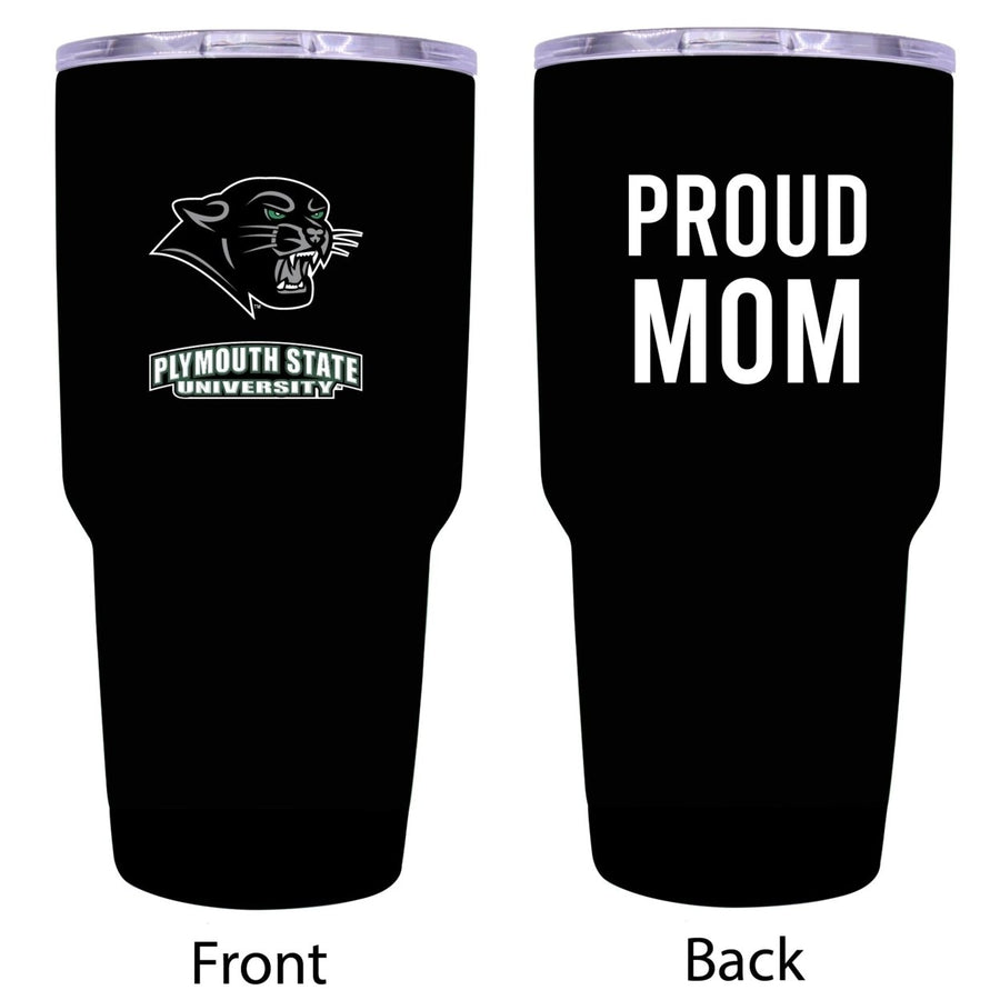 R and R Imports Plymouth State University Proud Mom 24 oz Insulated Stainless Steel Tumblers Black. Image 1