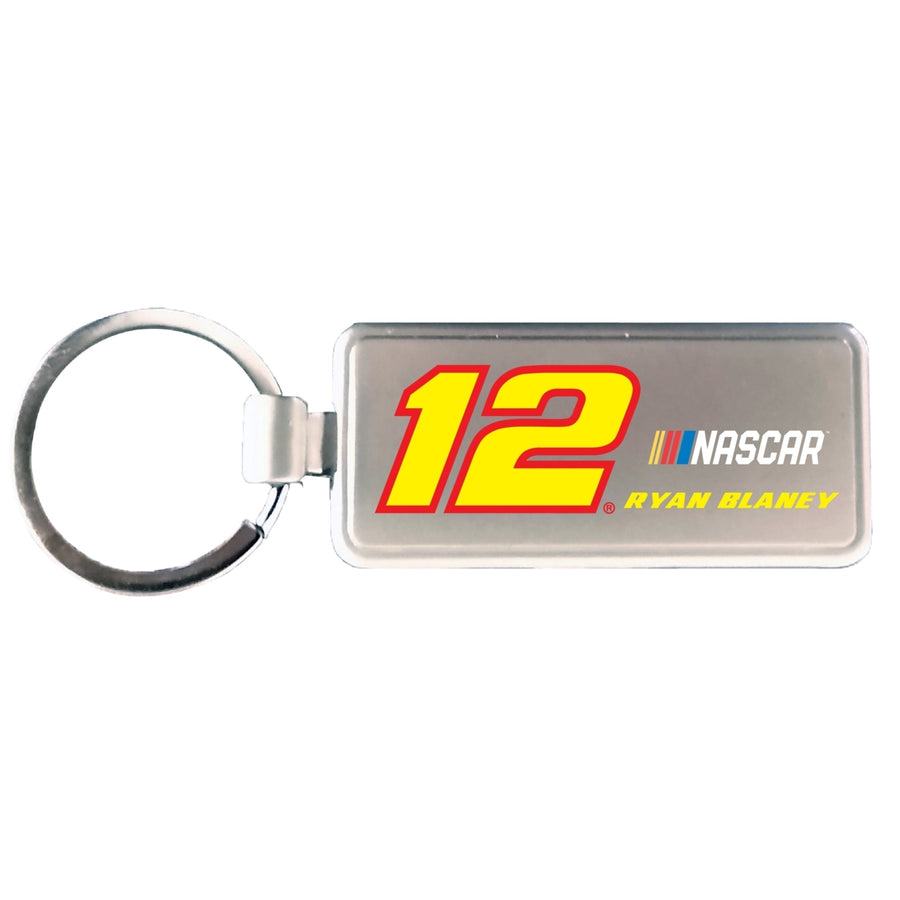 R and R Imports RB Ryan Blaney 12 NASCAR Metal Keychain Image 1