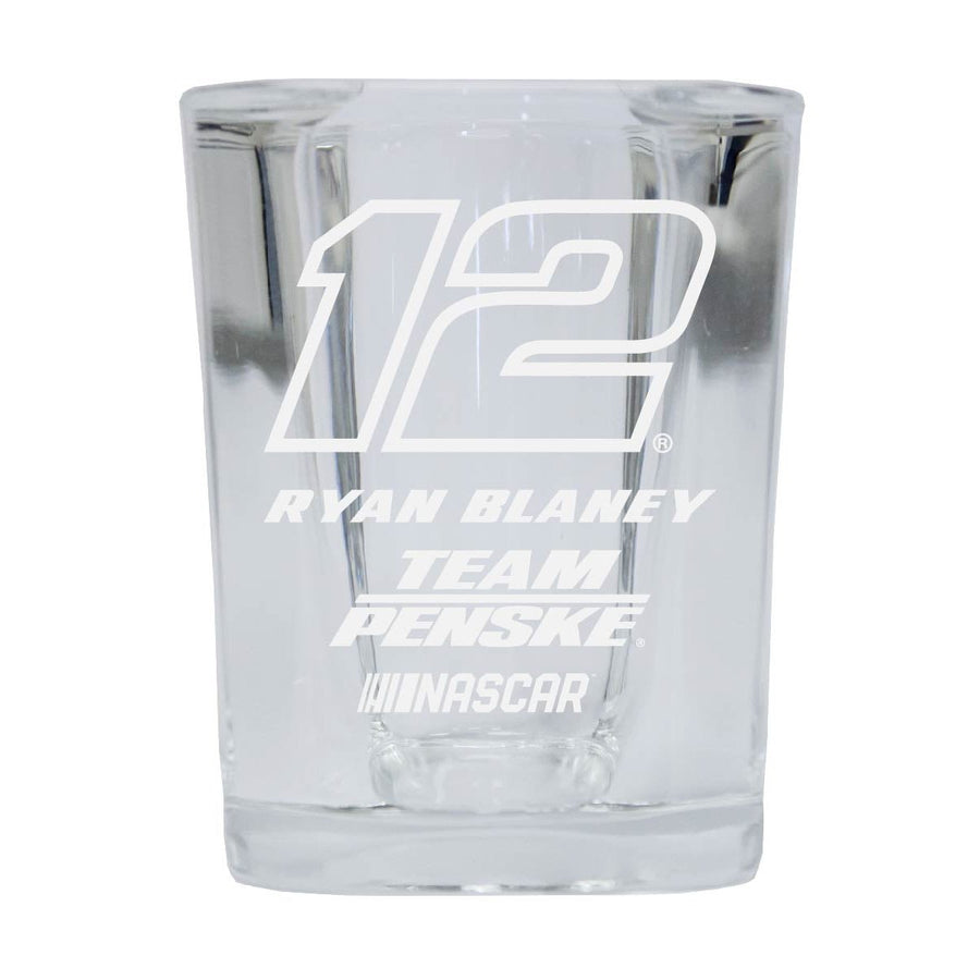 R and R Imports Ryan Blaney NASCAR 12 Etched Square Shot Glass 4-Pack Image 1