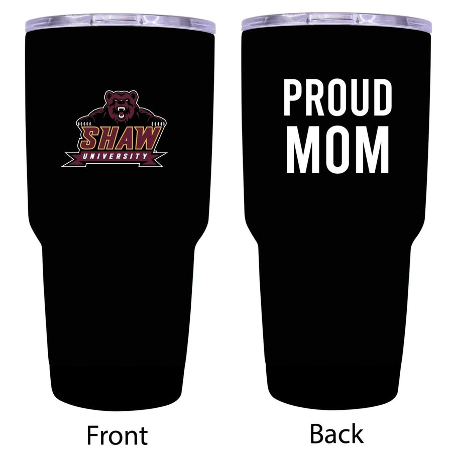 R and R Imports Shaw University Bears Proud Mom 24 oz Insulated Stainless Steel Tumblers Black. Image 1