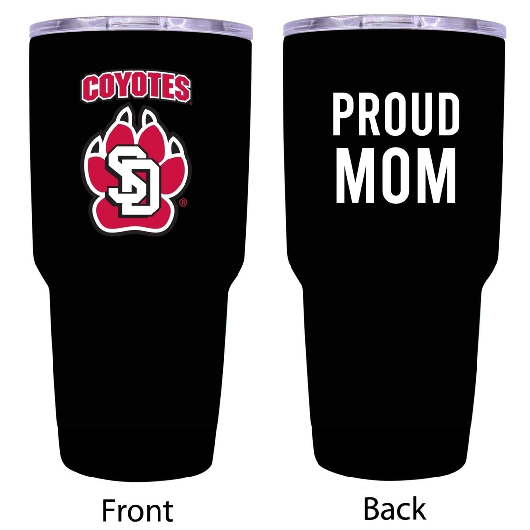 R and R Imports South Dakota Coyotes Proud Mom 24 oz Insulated Stainless Steel Tumblers Black. Image 1