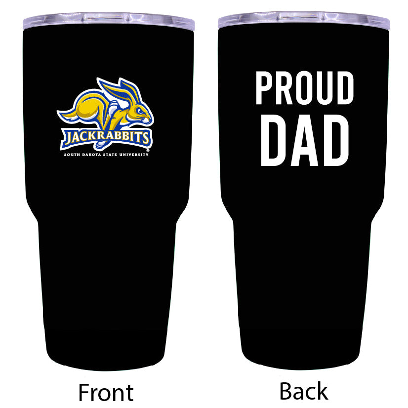 South Dakota State Jackrabbits Proud Dad 24 oz Insulated Stainless Steel Tumblers Black. Image 1