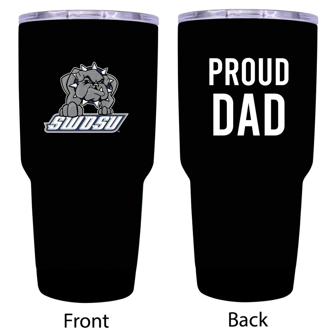 R and R Imports Southwestern Oklahoma State University Proud Dad 24 oz Insulated Stainless Steel Tumblers Black. Image 1