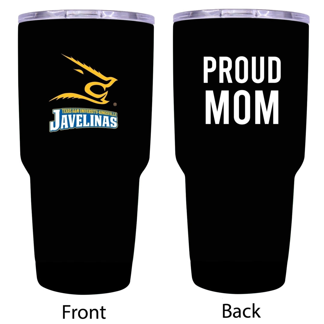 R and R Imports Texas AandM Kingsville Javelinas Proud Mom 24 oz Insulated Stainless Steel Tumblers Black. Image 1