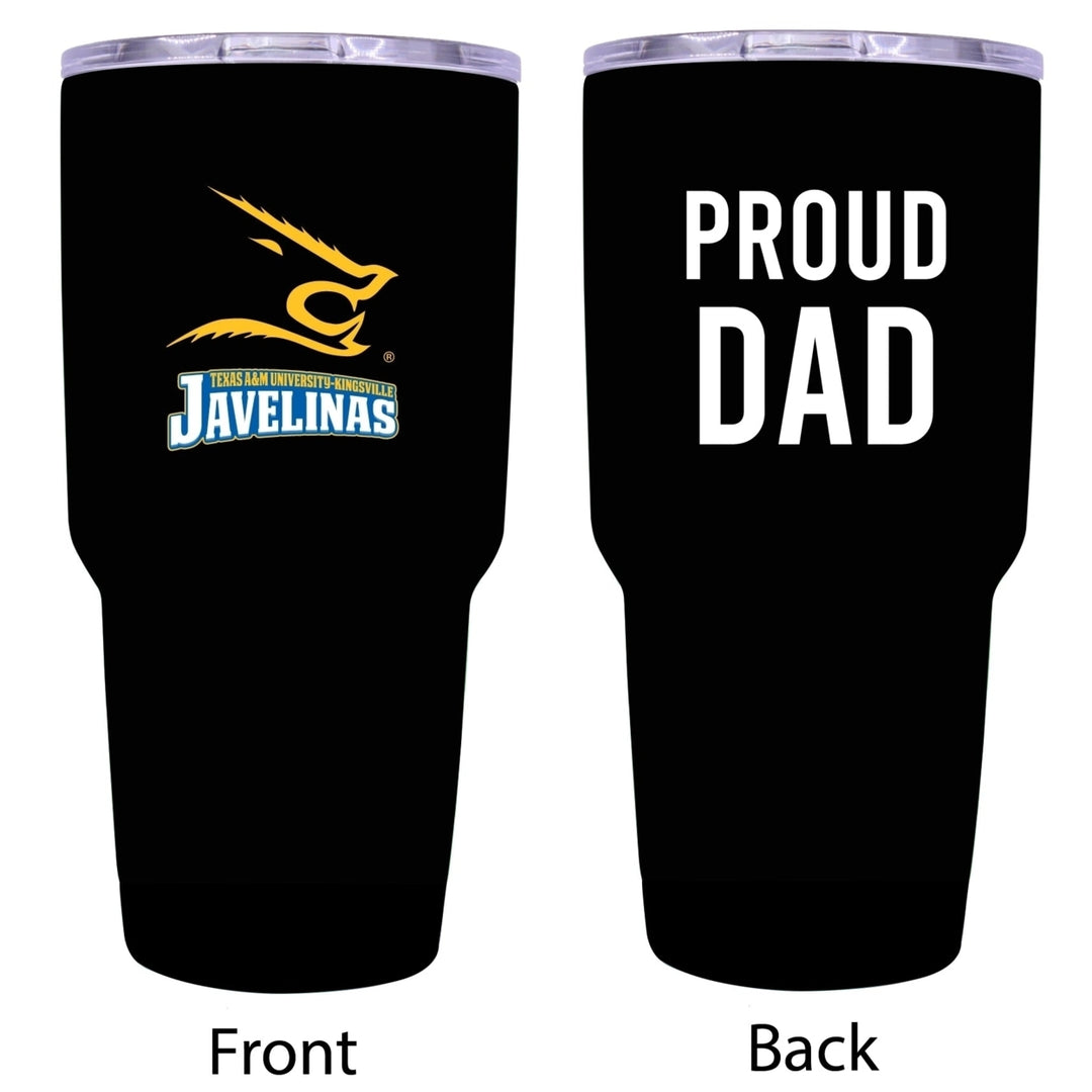 R and R Imports Texas AandM Kingsville Javelinas Proud Dad 24 oz Insulated Stainless Steel Tumblers Black. Image 1