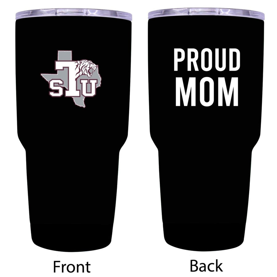 R and R Imports Texas Southern University Proud Mom 24 oz Insulated Stainless Steel Tumblers Black. Image 1