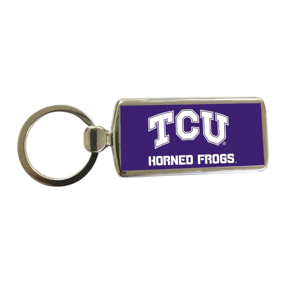 R and R Imports Texas Christian University Metal Keychain Image 1