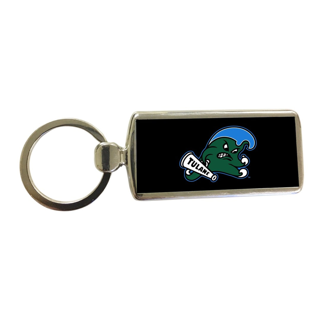 Tulane University Green Wave Metal Keychain Image 1