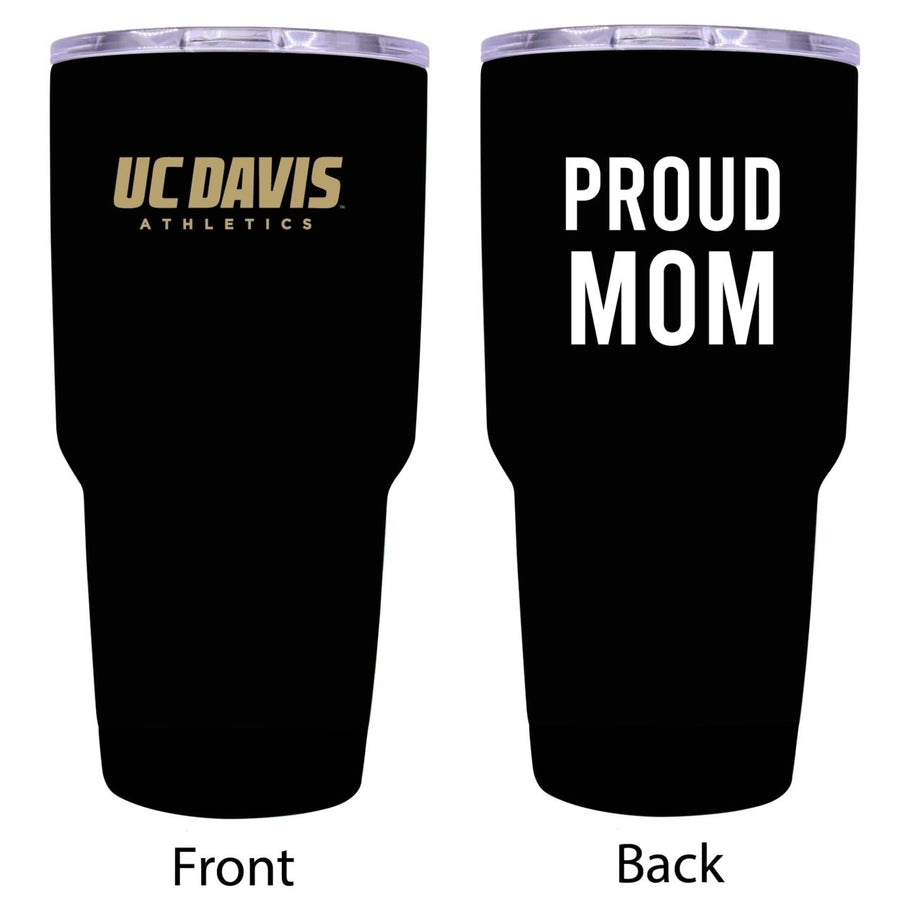 R and R Imports UC Davis Aggies Proud Mom 24 oz Insulated Stainless Steel Tumblers Black. Image 1