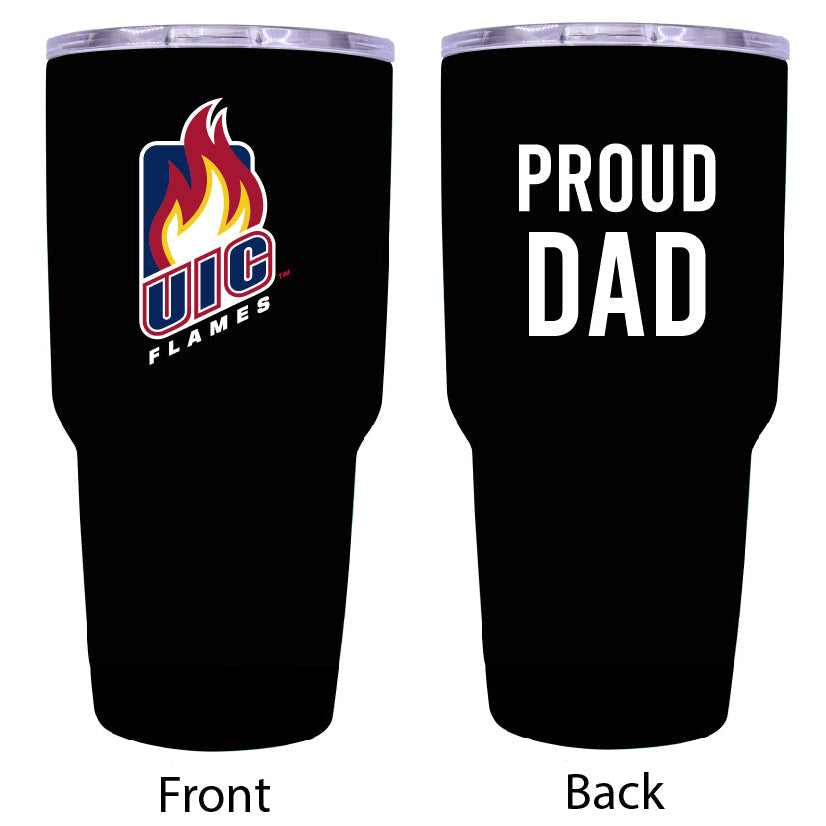 University of Illinois at Chicago Proud Dad 24 oz Insulated Stainless Steel Tumbler Black Image 1