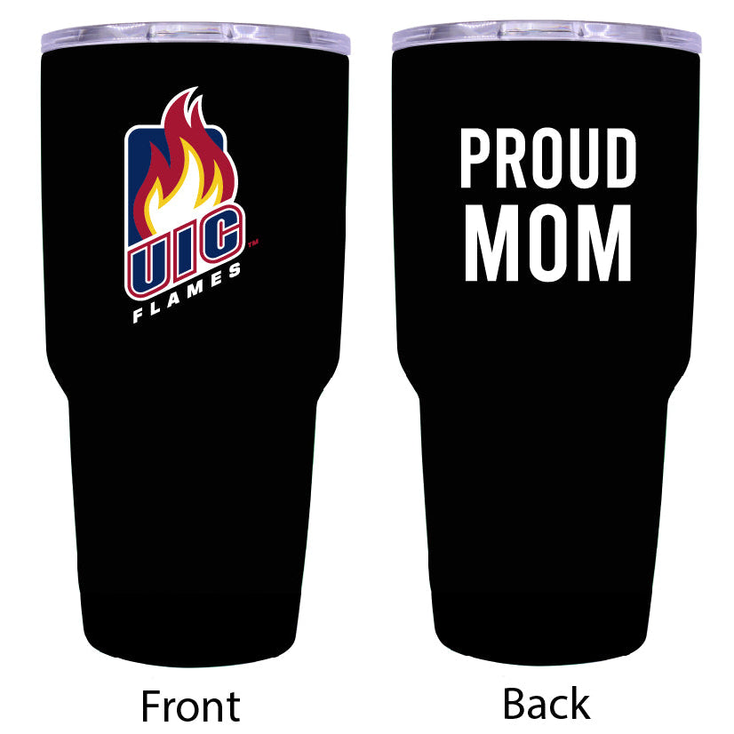 University of Illinois at Chicago Proud Mom 24 oz Insulated Stainless Steel Tumblers Black. Image 1
