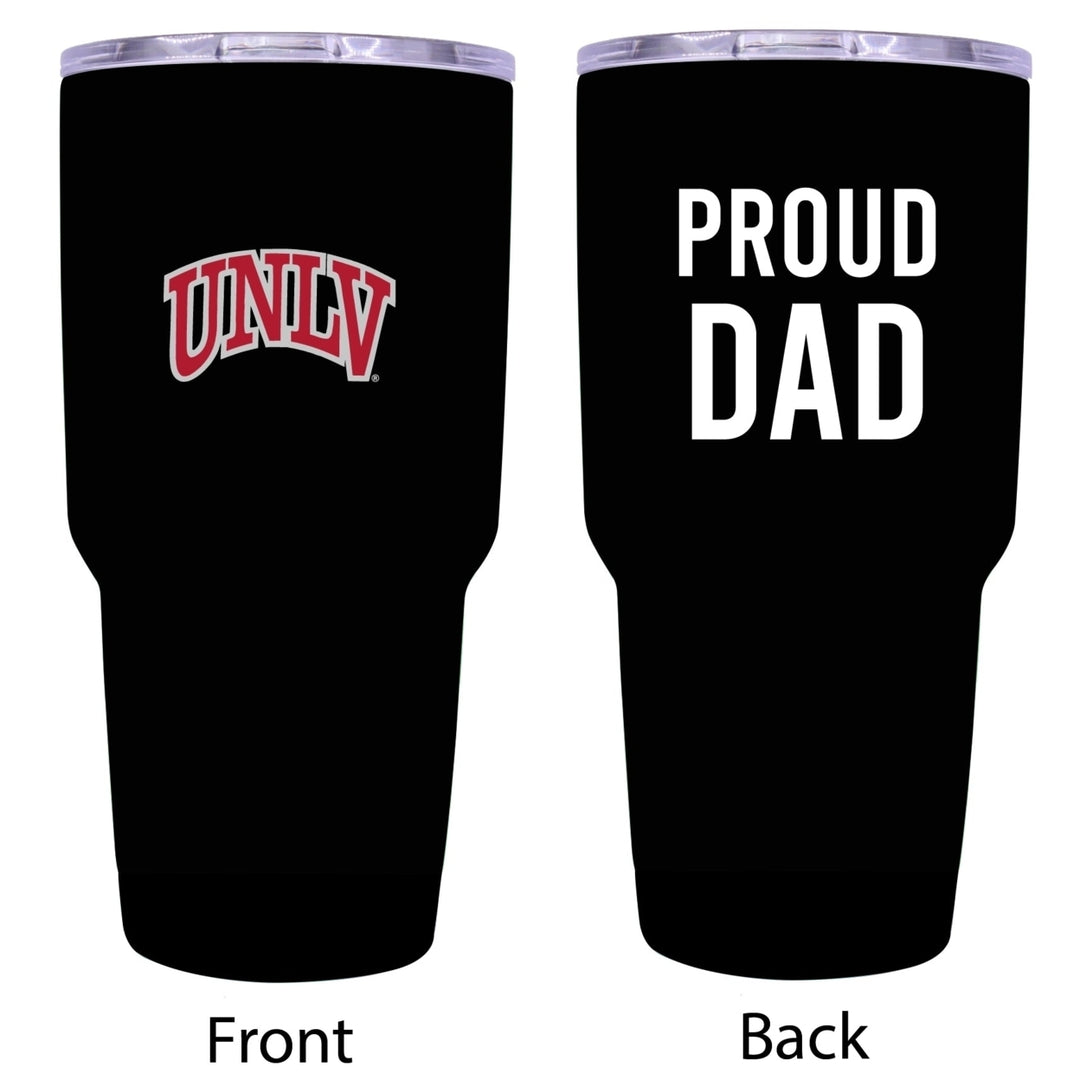 R and R Imports UNLV Rebels Proud Dad 24 oz Insulated Stainless Steel Tumblers Black. Image 1