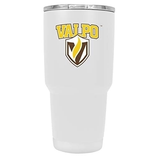 Valparaiso University 24 oz White Insulated Stainless Steel Tumbler Image 1