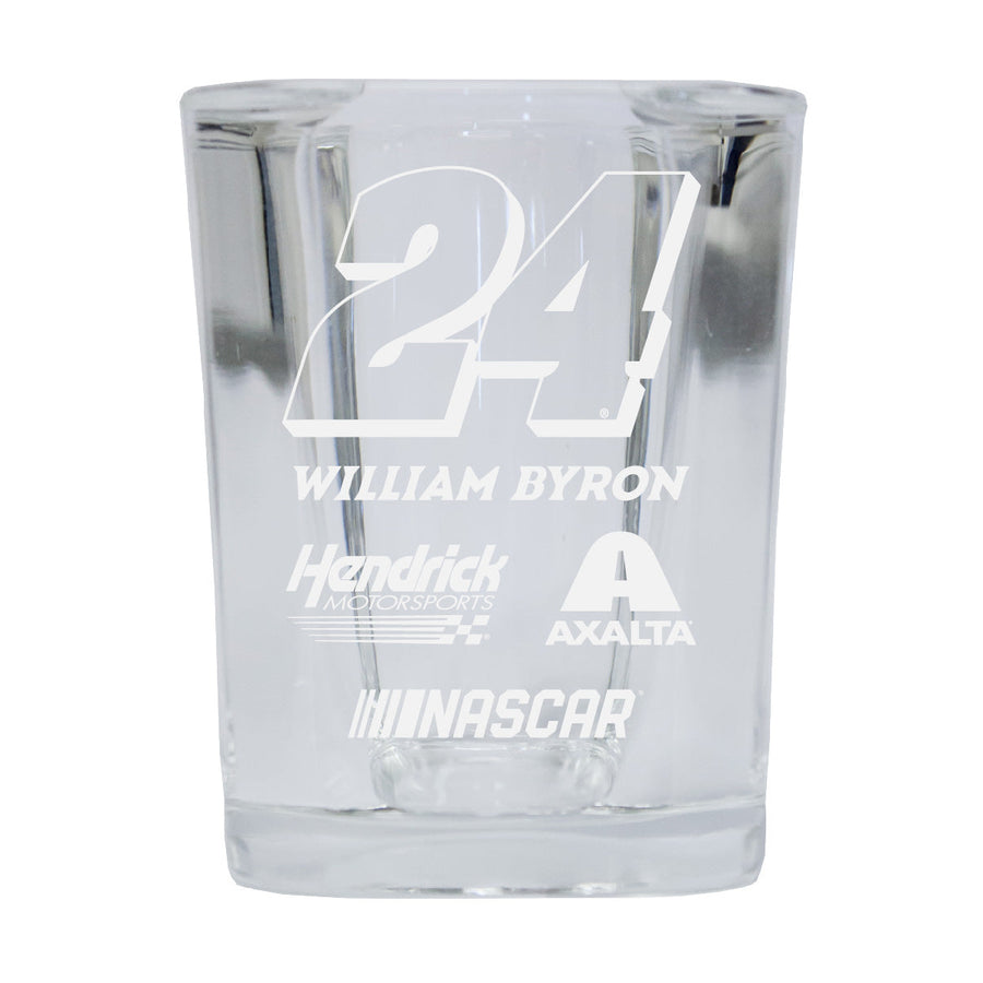 R and R Imports William Byron NASCAR #24 Etched Square Shot Glass 4-Pack Image 1