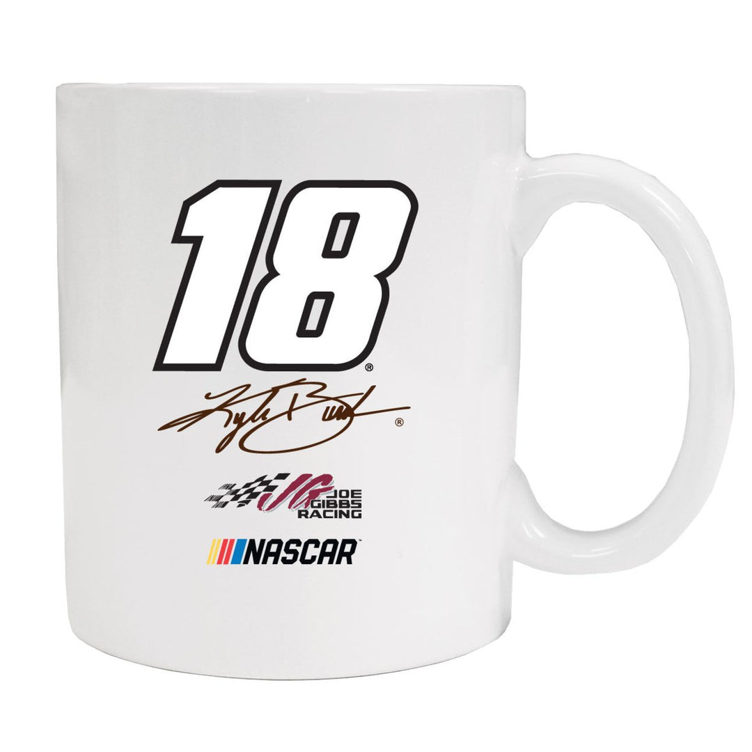 Kyle Busch 18 Ceramic White Mug for 2020 (White). Image 1