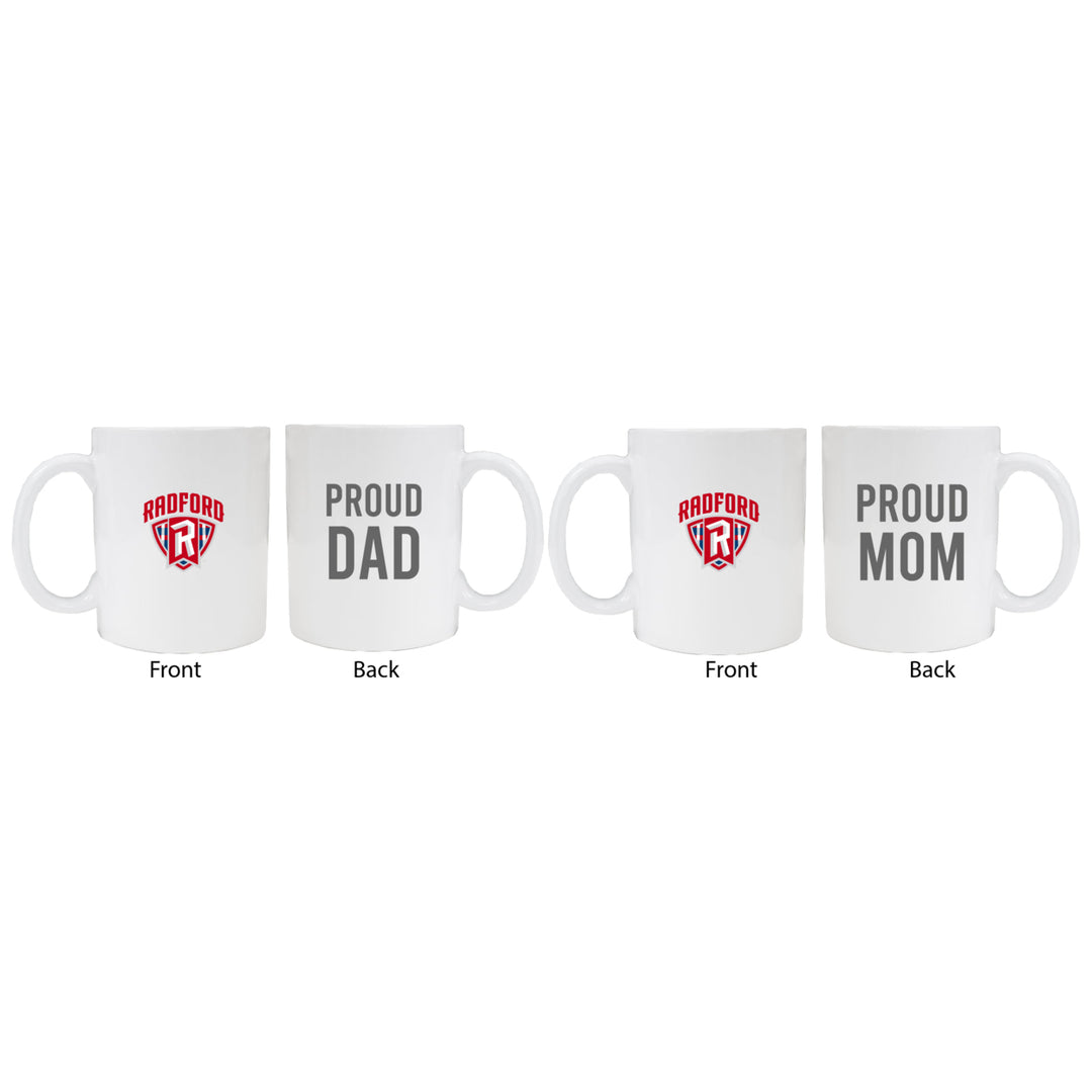 Radford University Highlanders Proud Mom And Dad White Ceramic Coffee Mug 2 pack (White) Image 1