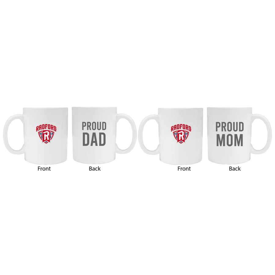 Radford University Highlanders Proud Mom And Dad White Ceramic Coffee Mug 2 pack (White) Image 1