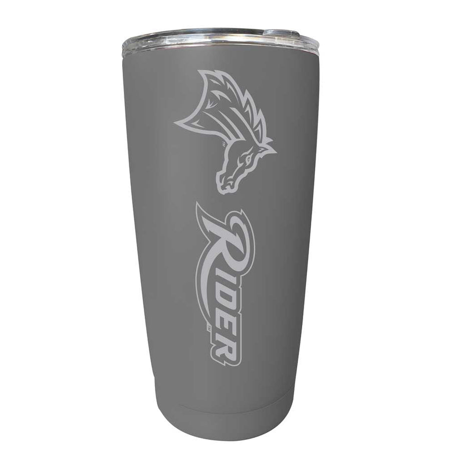 Rider University Broncs Etched 16 oz Stainless Steel Tumbler (Gray) Image 1