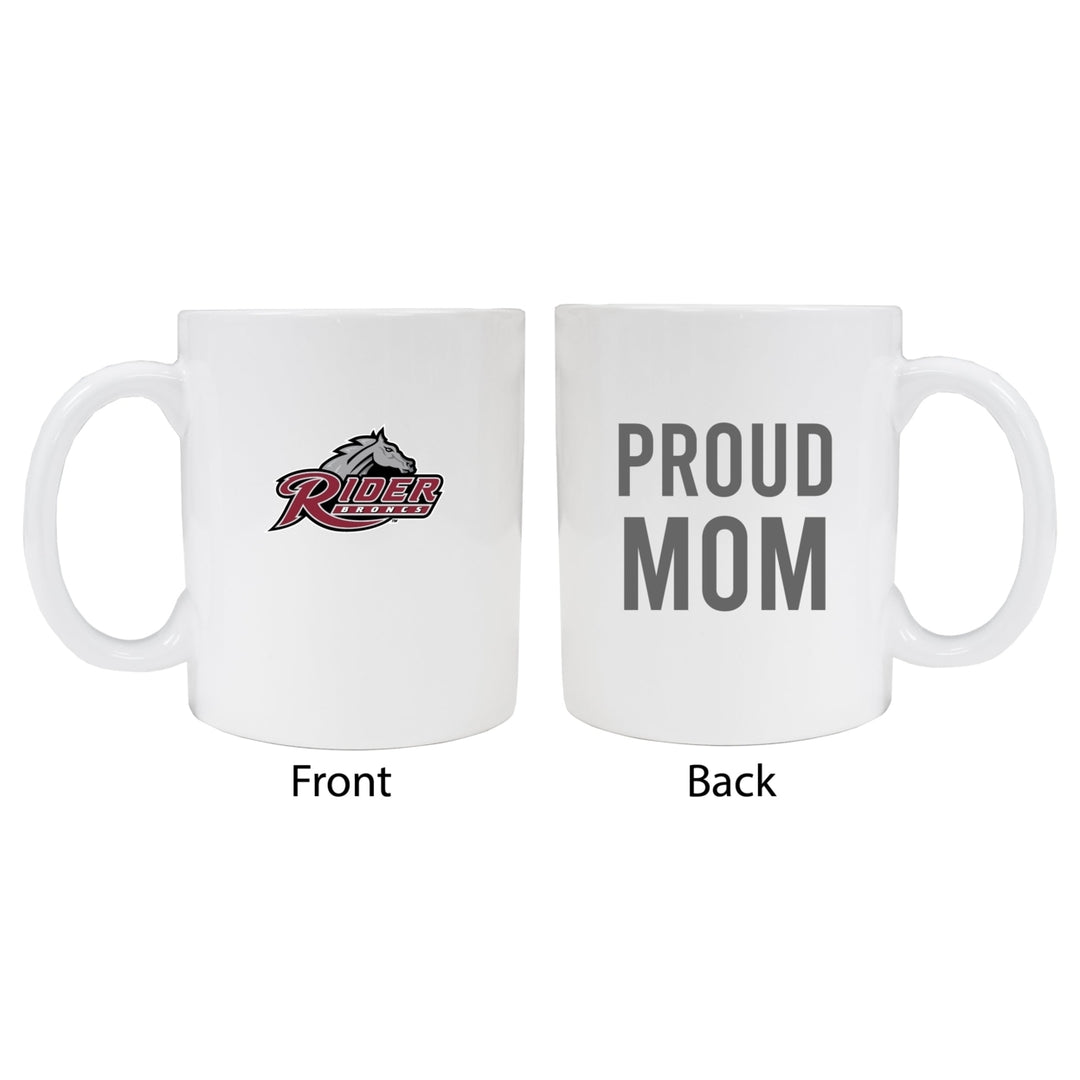 Rider University Broncs Proud Mom White Ceramic Coffee Mug 2-Pack (White). Image 1