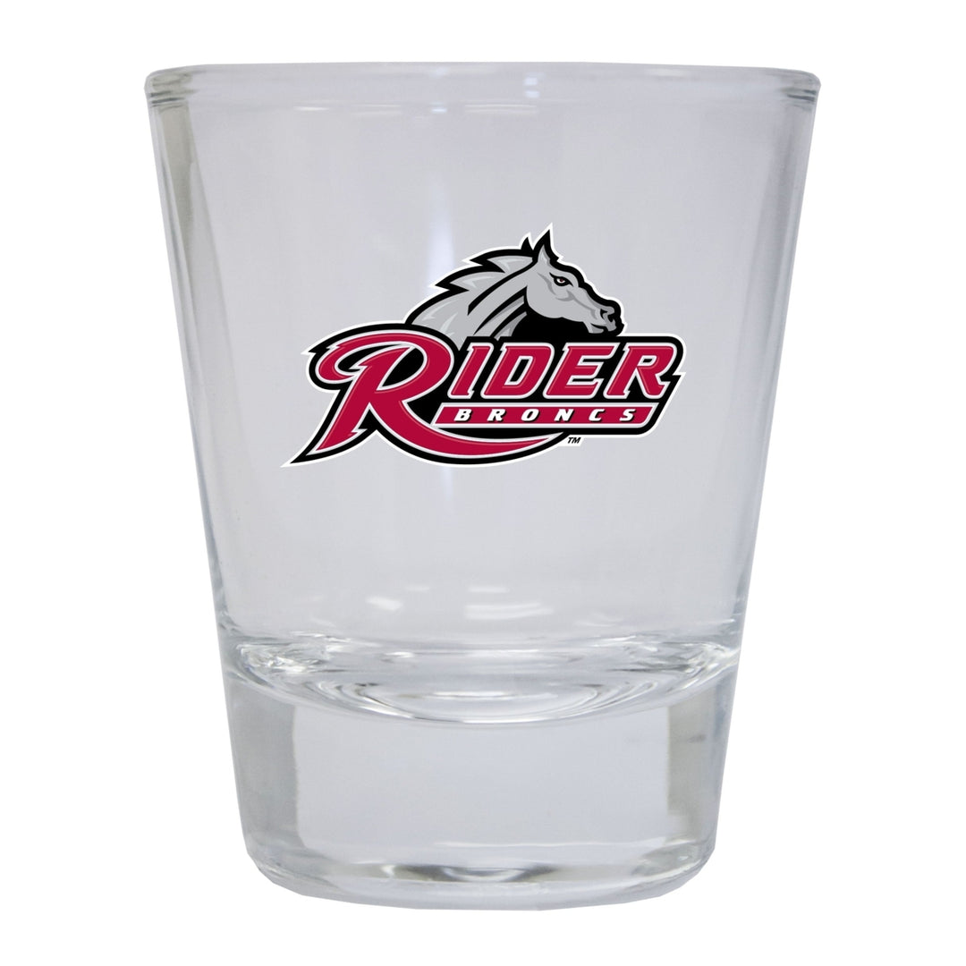 Rider University Broncs NCAA Legacy Edition 2oz Round Base Shot Glass Clear Image 1