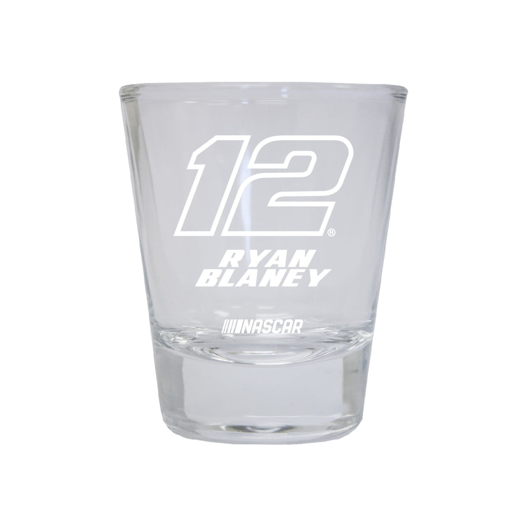 Ryan Blaney 12 Nascar Etched Round Shot Glass for 2022 Image 1