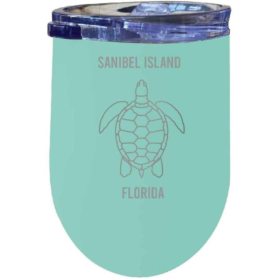 Sanibel Island Florida Seafoam Wine Tumbler Image 1