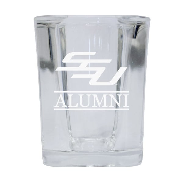 NCAA Savannah State University Alumni 2oz Laser Etched Square Shot Glass Image 1