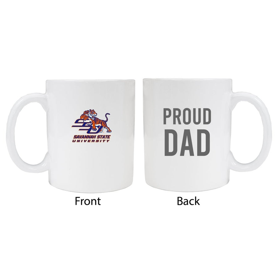 Savannah State University Proud Dad Ceramic Coffee Mug - White Image 1