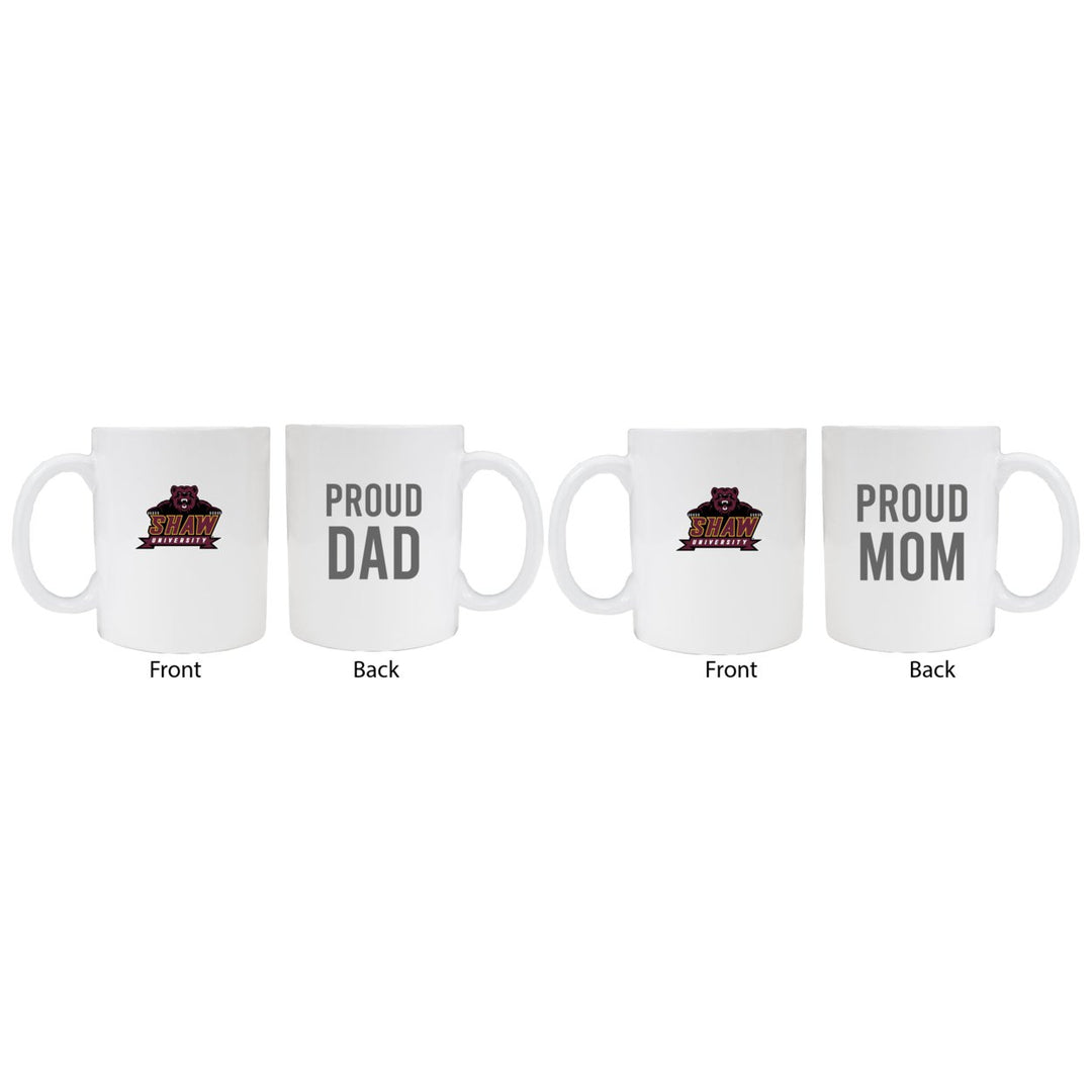 Shaw University Bears Proud Mom And Dad White Ceramic Coffee Mug 2 pack (White) Image 1