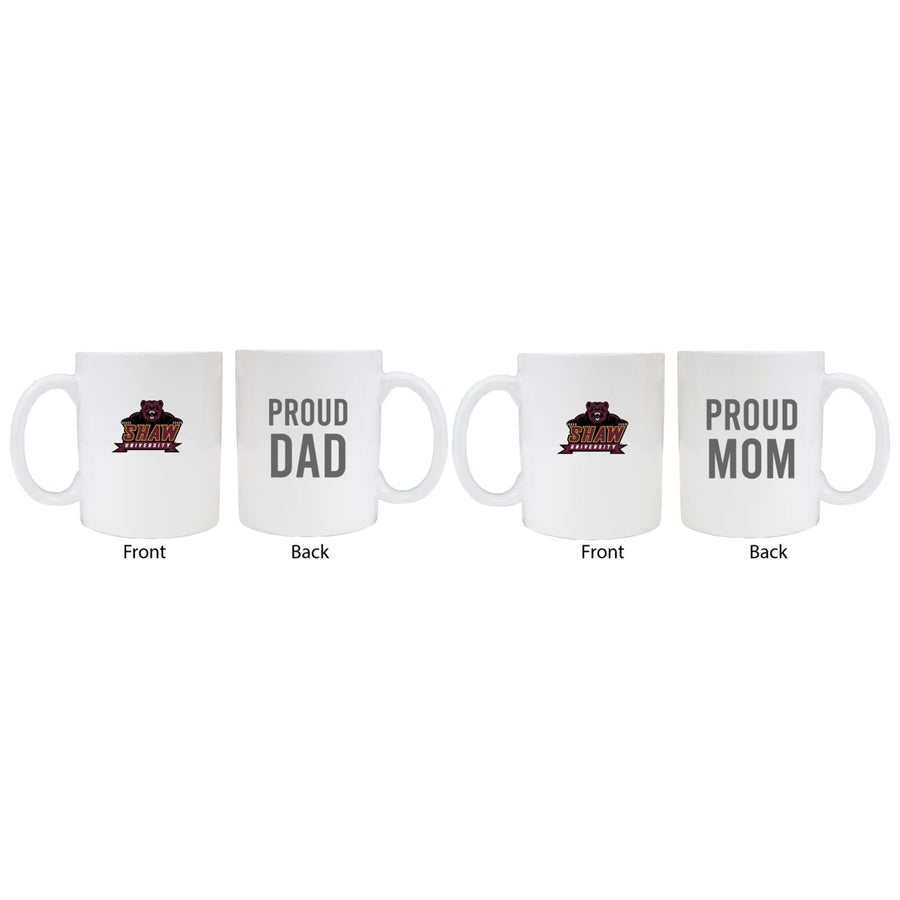 Shaw University Bears Proud Mom And Dad White Ceramic Coffee Mug 2 pack (White) Image 1