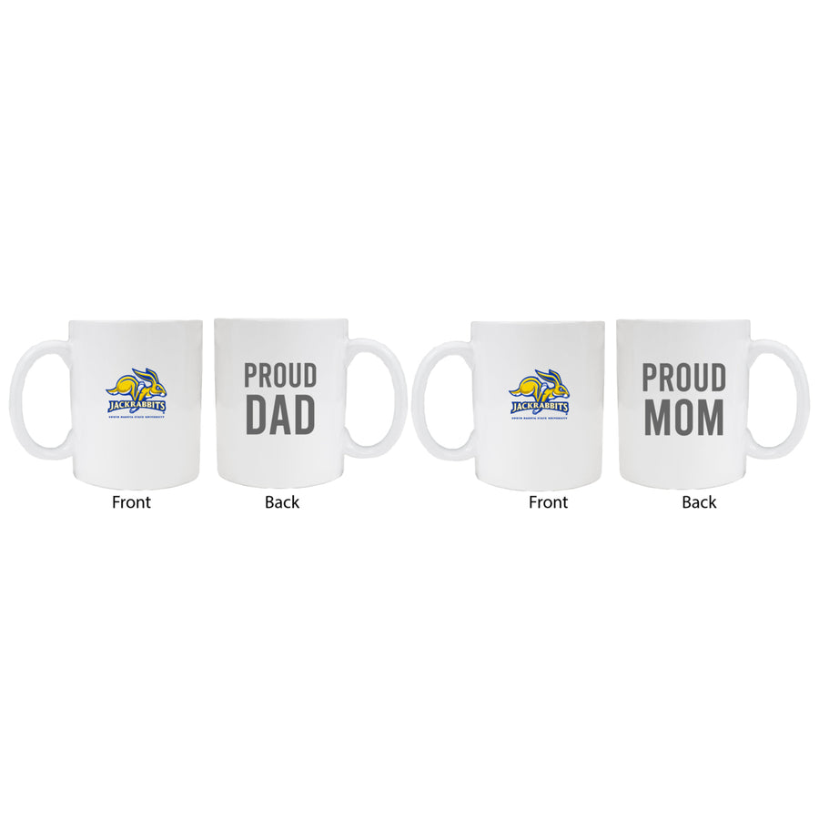 South Dakota State Jackrabbits Proud Mom And Dad White Ceramic Coffee Mug 2 pack (White) Image 1