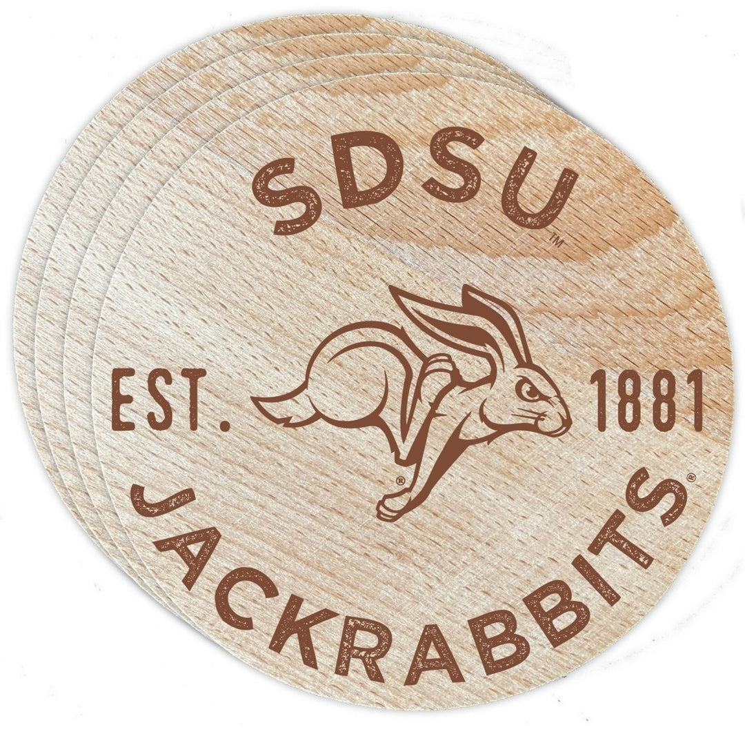 South Dakota State Jackrabbits Wood Coaster Engraved 4 Pack Image 1
