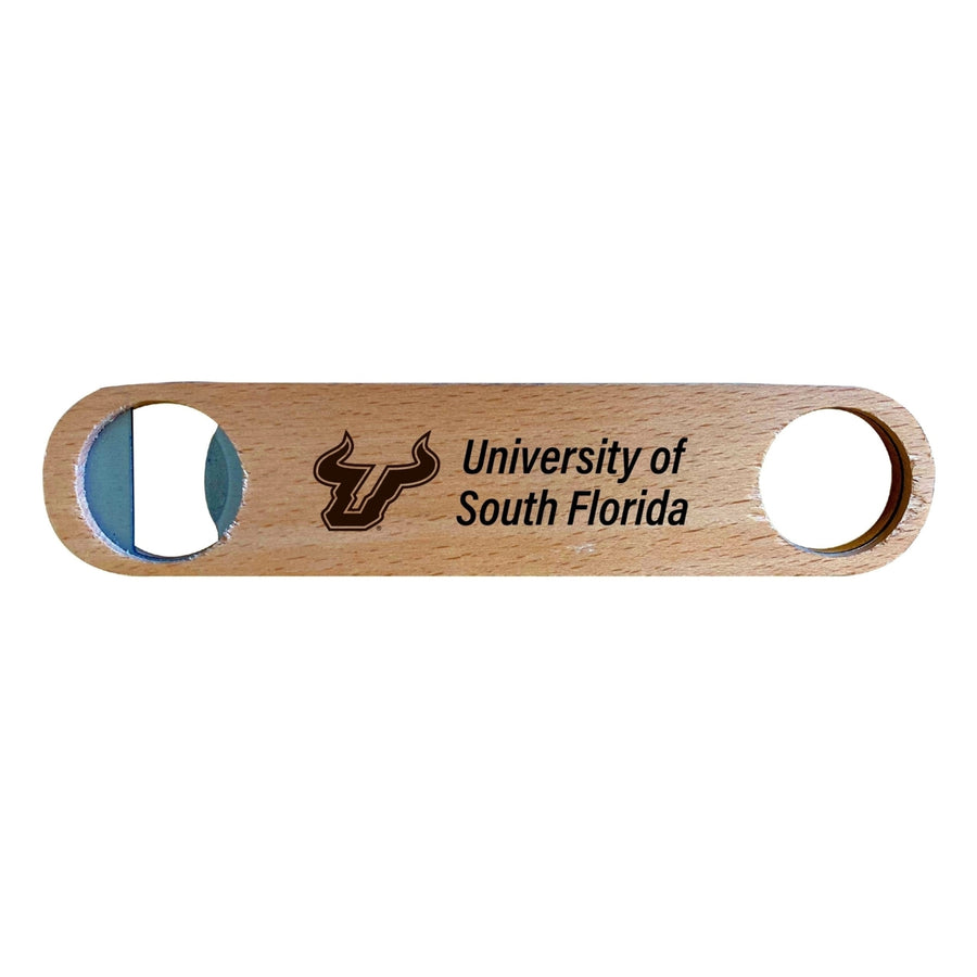 South Florida Bulls NCAA Elegant Laser-Etched Wooden Bottle Opener - Collegiate Bar Accessory Image 1