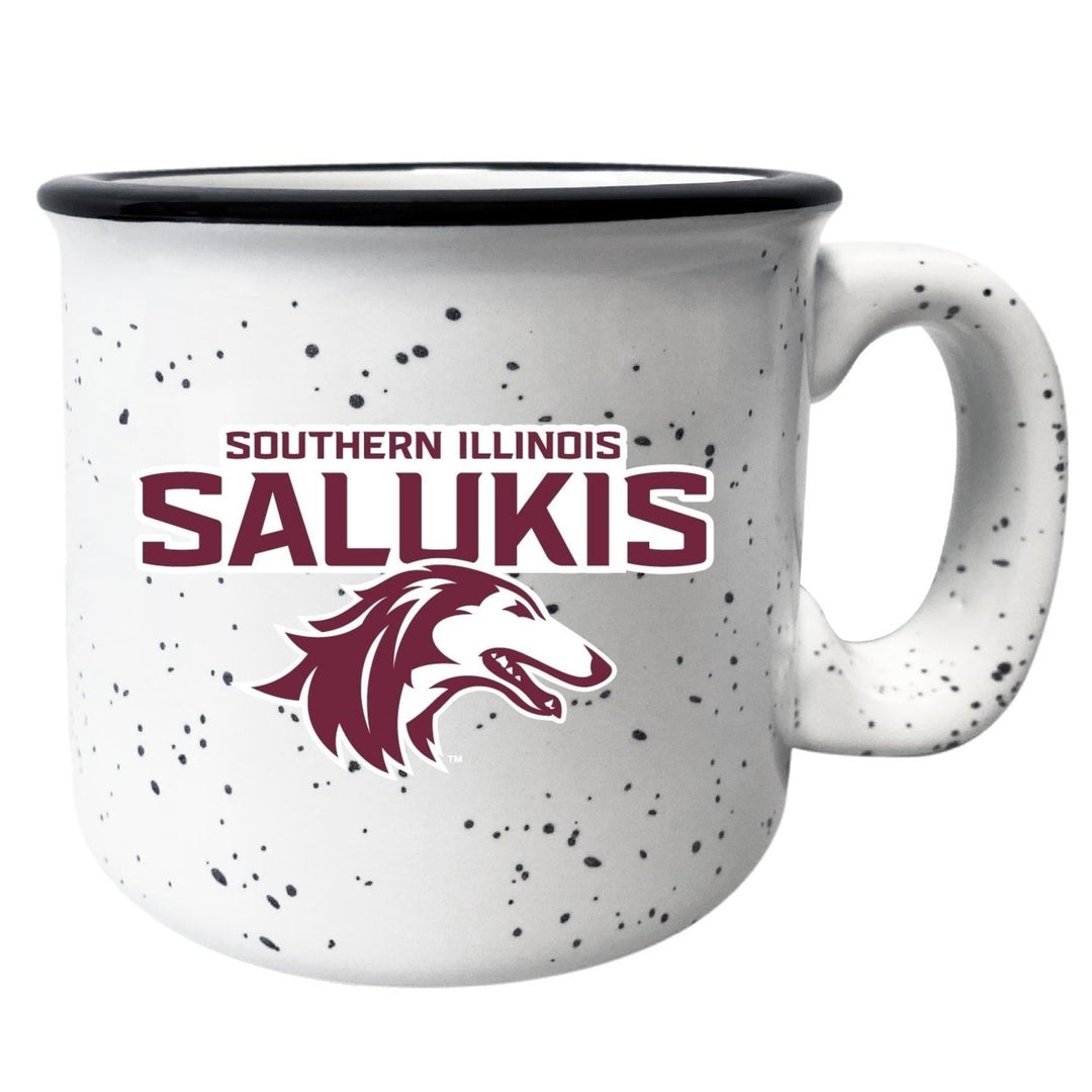 Southern Illinois Salukis 8 oz Speckled Ceramic Camper Coffee Mug White (White). Image 1