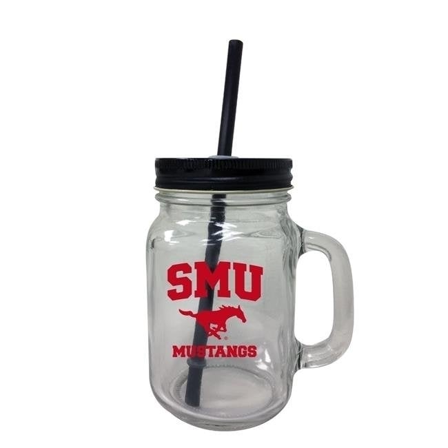 Southern Methodist University Mason Jar Glass Image 1