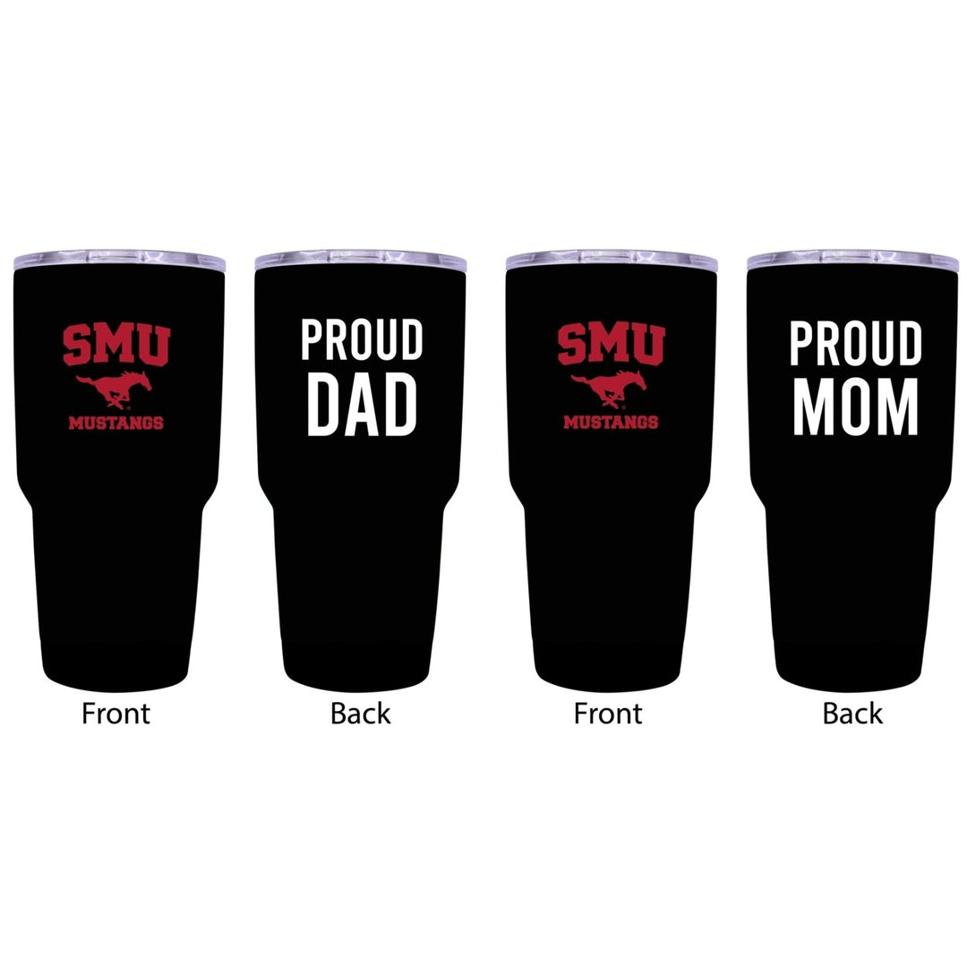 Southern Methodist University Proud Parent 24 oz Insulated Tumblers Set - Black Mom and Dad Edition Image 1