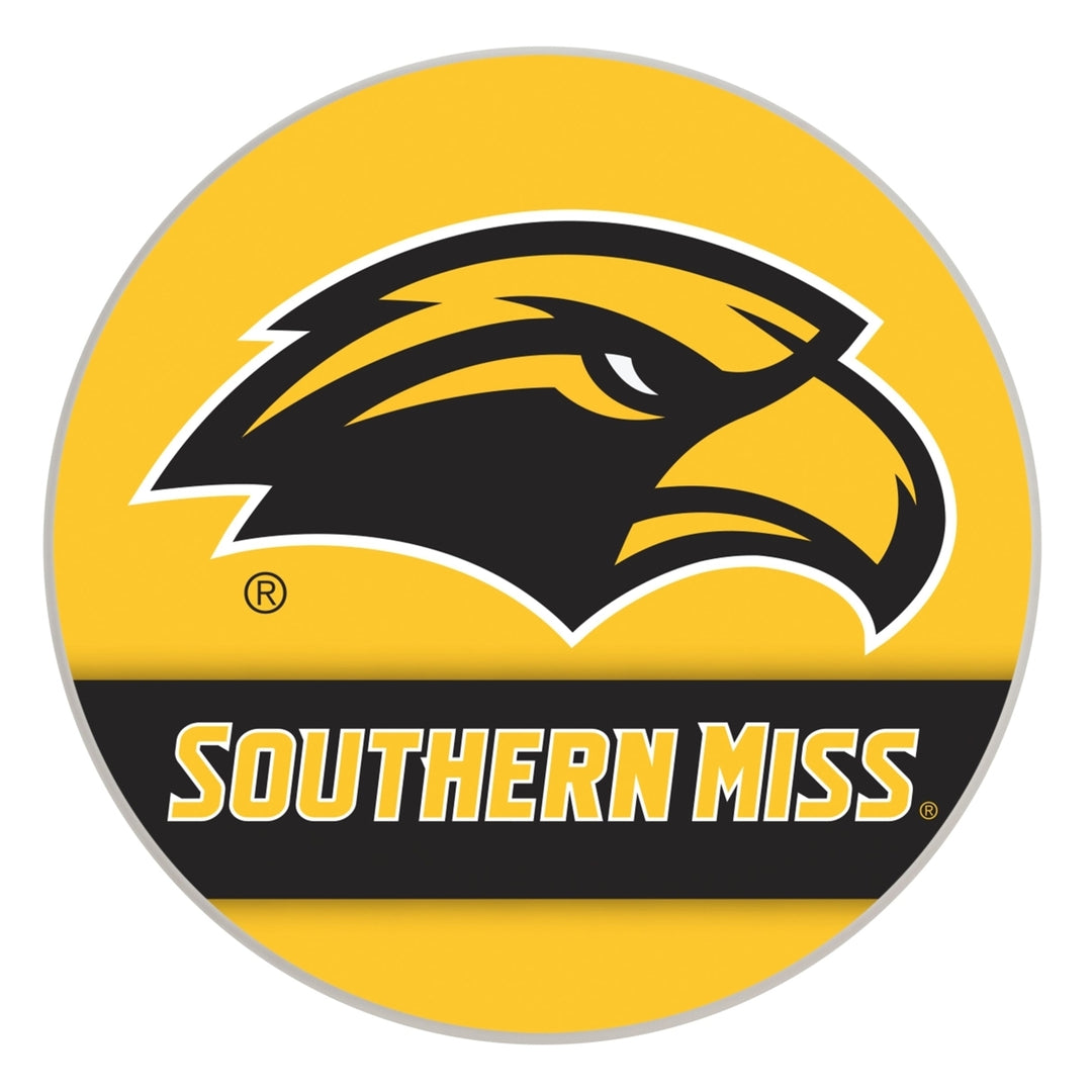 Southern Mississippi Golden Eagles Officially Licensed Paper Coasters (4-Pack) - Vibrant Furniture-Safe Design Image 1