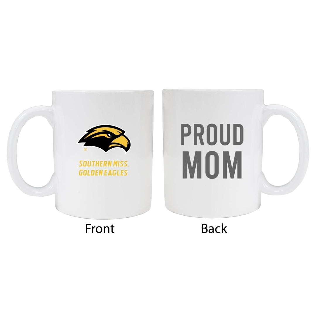 Southern Mississippi Golden Eagles Proud Mom Ceramic Coffee Mug - White (2 Pack) Image 1