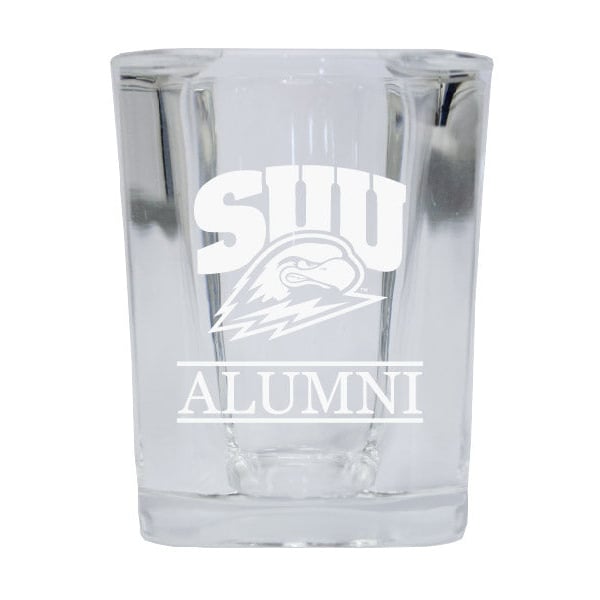 NCAA Southern Utah University Alumni 2oz Laser Etched Square Shot Glass Image 1