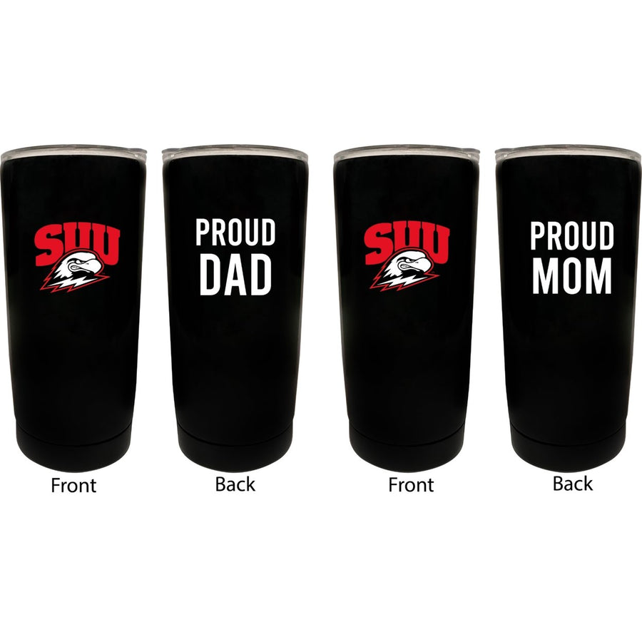 Southern Utah University NCAA Insulated Tumbler - 16oz Stainless Steel Travel Mug Proud Mom and Dad Design Black Image 1