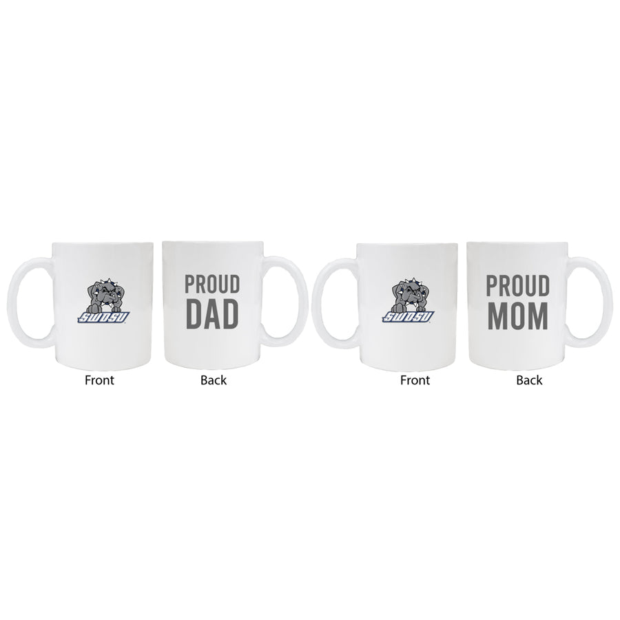 Southwestern Oklahoma State University Proud Mom And Dad White Ceramic Coffee Mug 2 pack (White) Image 1