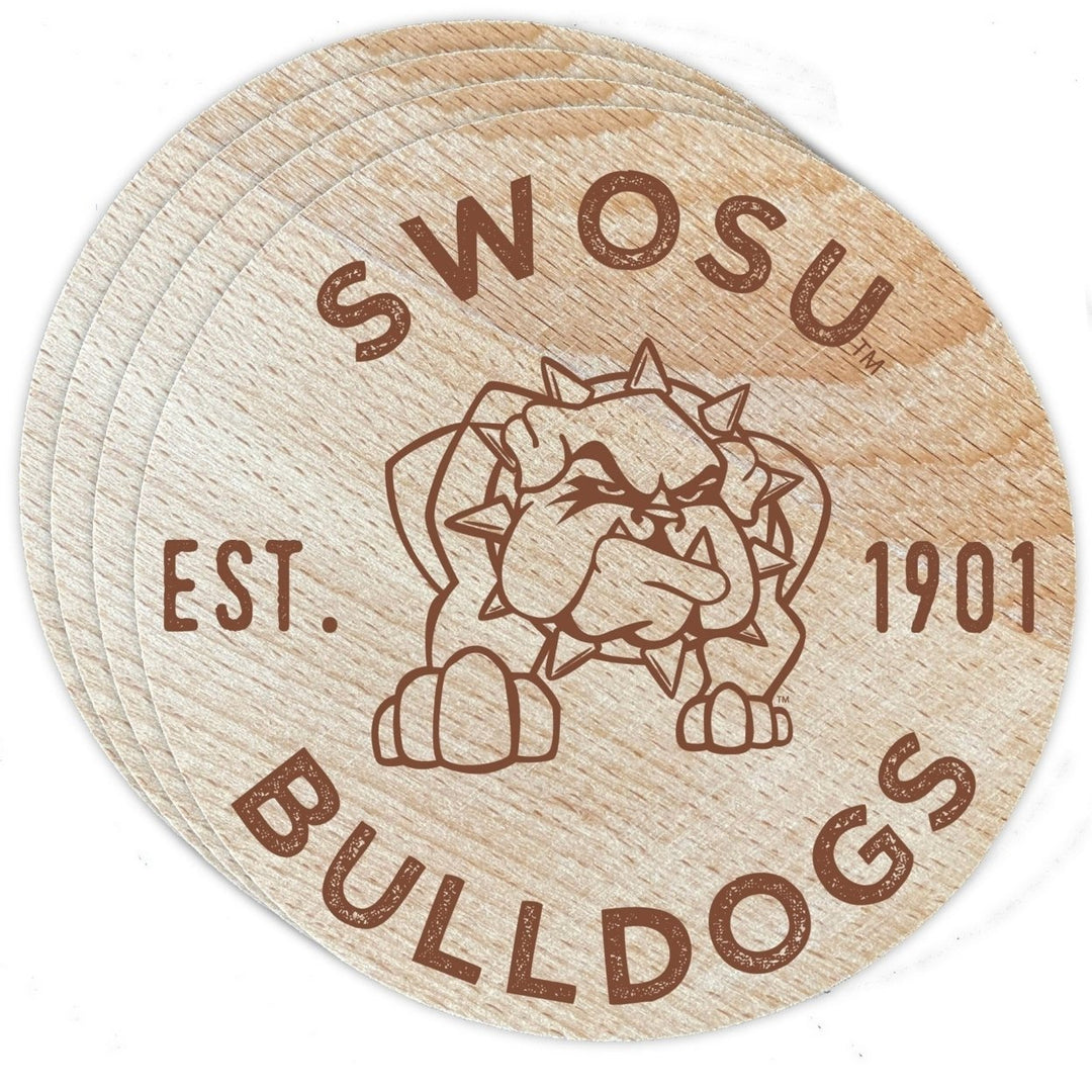 Southwestern Oklahoma State University Wood Coaster Engraved 4 Pack Image 1