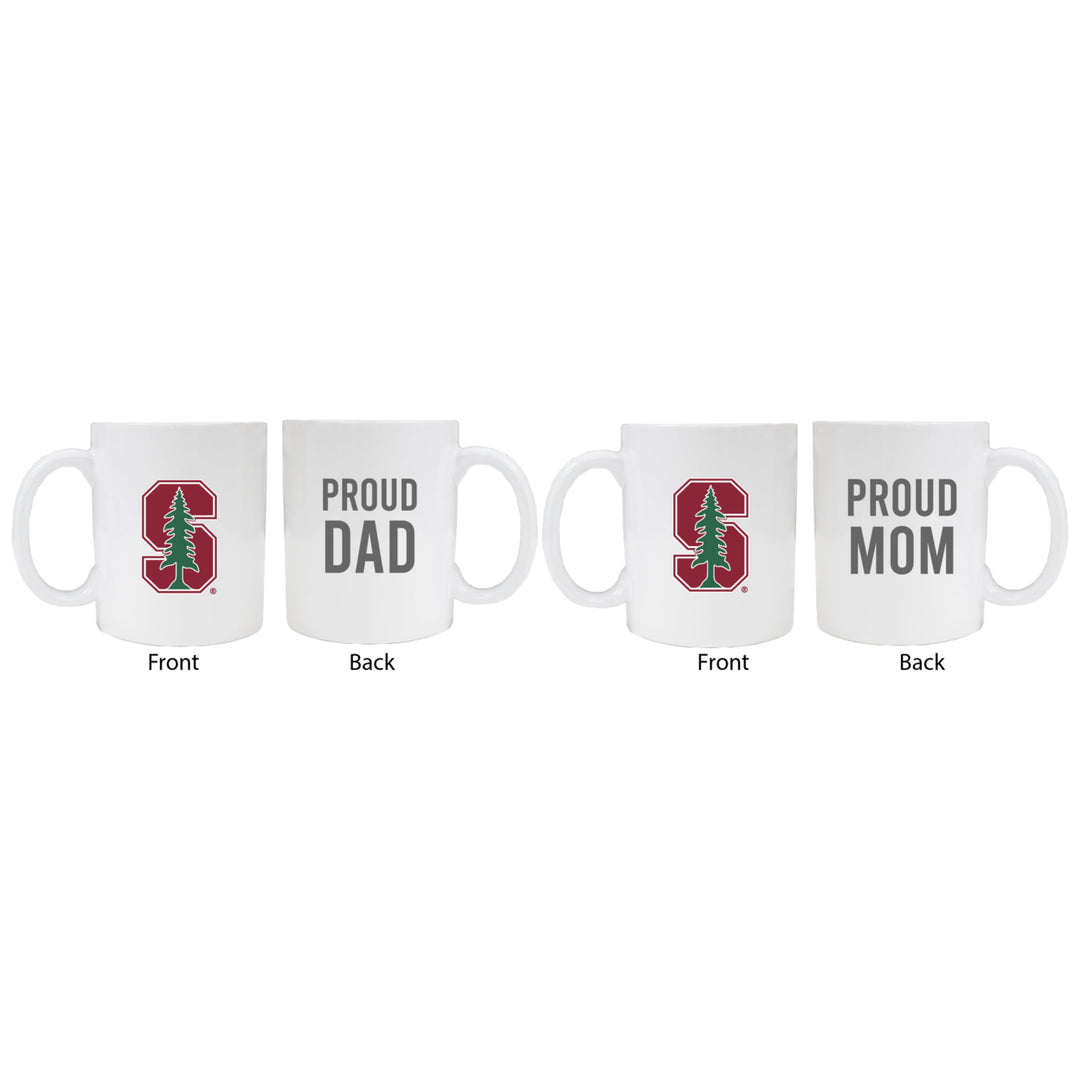 Stanford University Proud Mom And Dad White Ceramic Coffee Mug 2 pack (White) Image 1