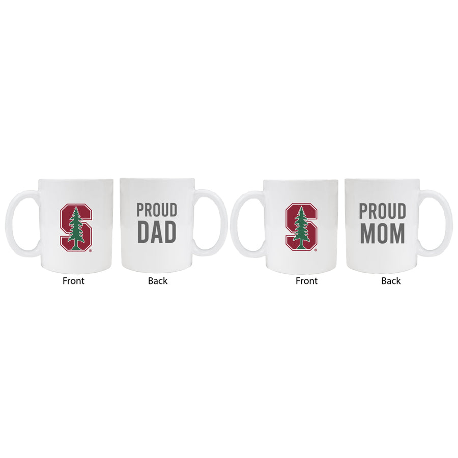 Stanford University Proud Mom And Dad White Ceramic Coffee Mug 2 pack (White) Image 1