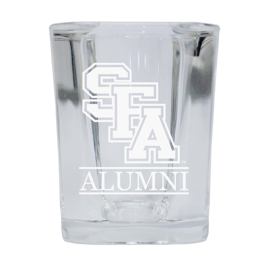 NCAA Stephen F. Austin State University Alumni 2oz Laser Etched Square Shot Glass Image 1