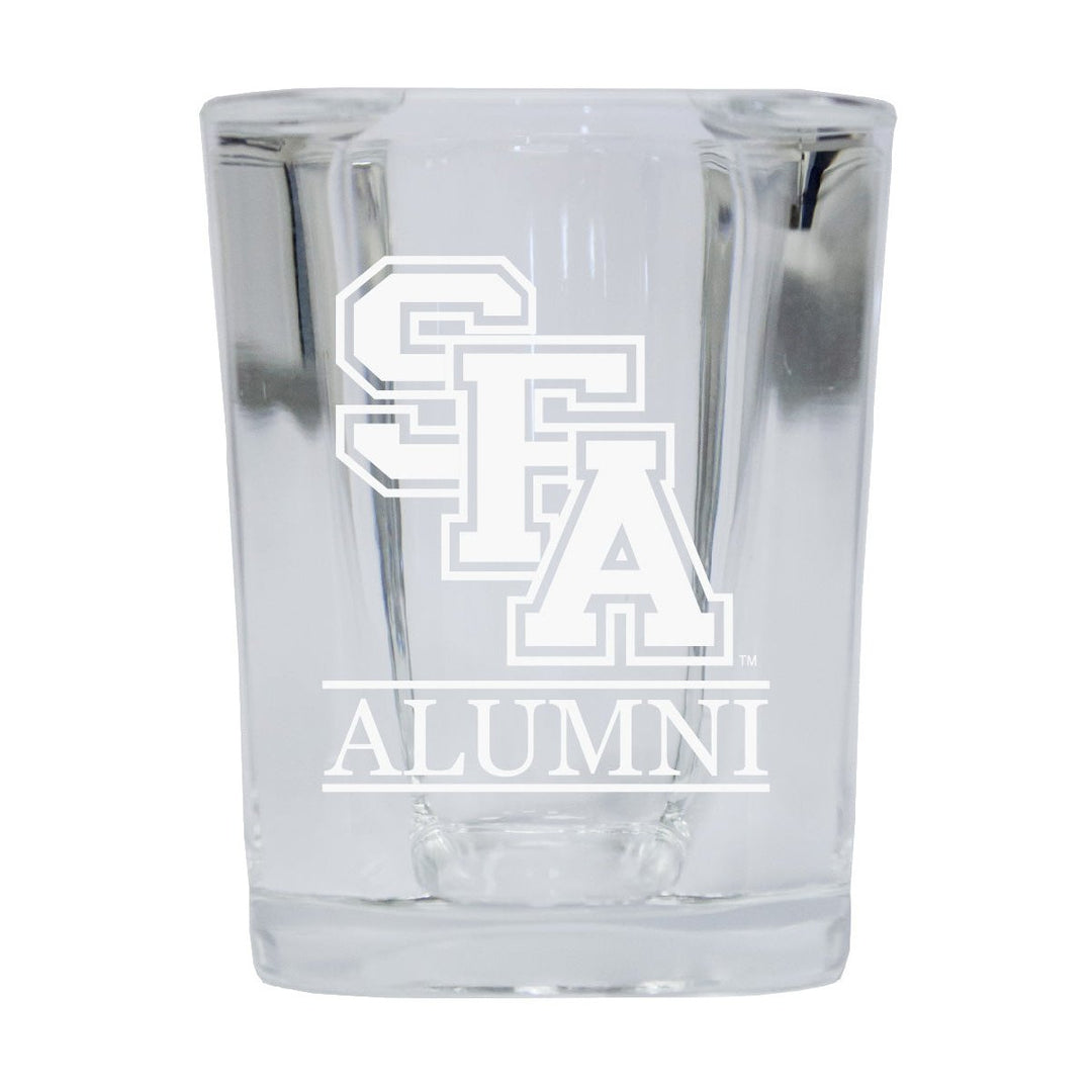 Stephen F. Austin State University 2 OZ Square Shot Glass laser etched logo Design 4 Packs Image 1