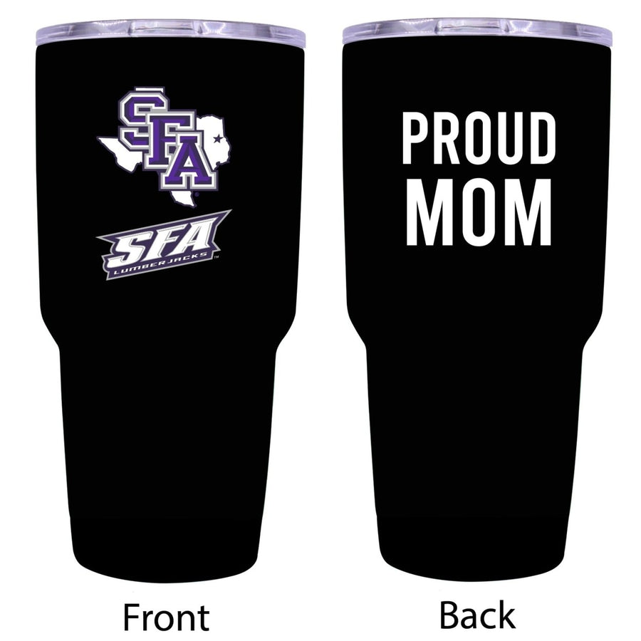 Stephen F. Austin State University Proud Mom 24 oz Insulated Stainless Steel Tumbler - Black Image 1