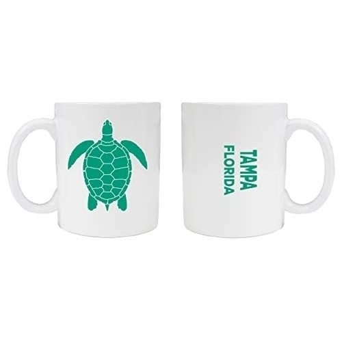 Tampa Florida Souvenir White Ceramic Coffee Mug 2 Pack Turtle Design Image 1