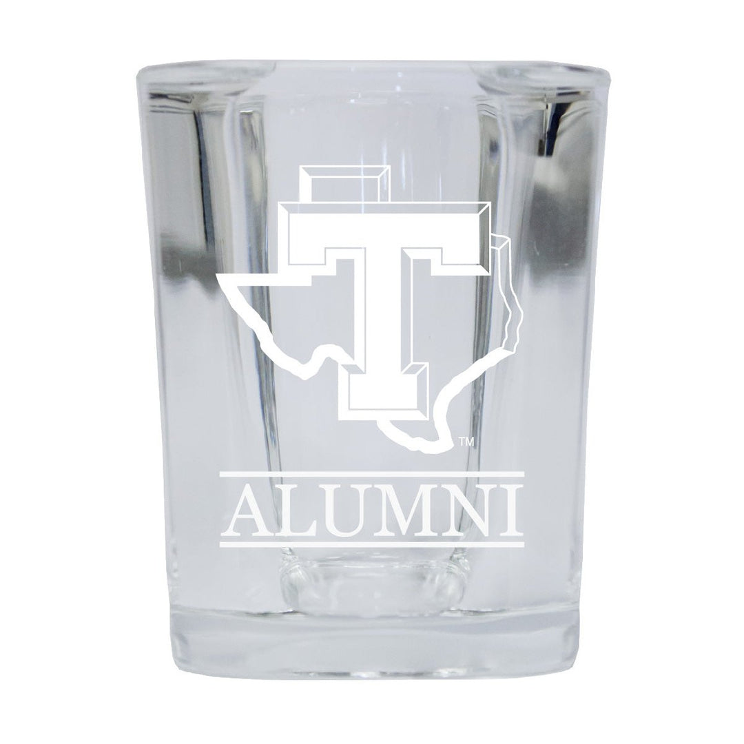 NCAA Tarleton State University Alumni 2oz Laser Etched Square Shot Glass Image 1